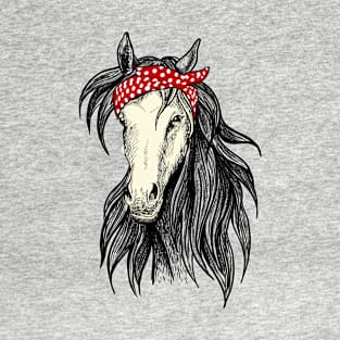 Horse Bandana Horse Rider Girls Women T-Shirt